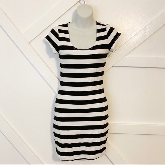 LF Dresses & Skirts - Emma & Sam Striped Mini Cutout Bodycon Dress Sz S